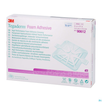 Tegaderm foam dressing adh  14,30x14,30cm 10 90612