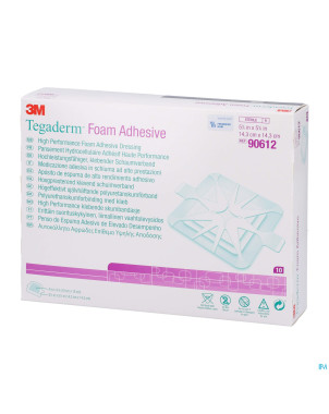 Tegaderm foam dressing adh  14,30x14,30cm 10 90612