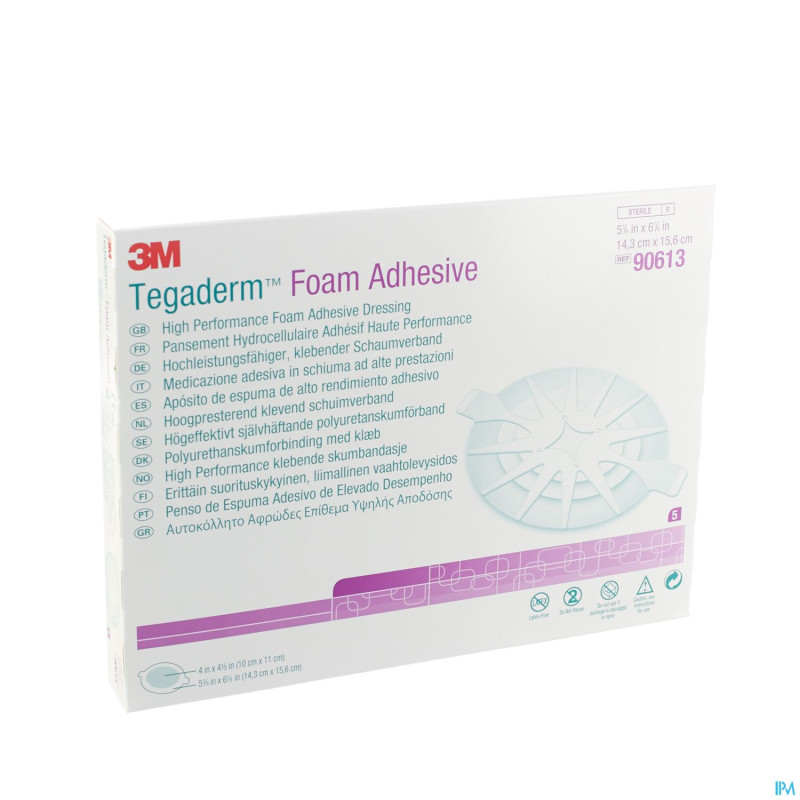 Tegaderm foam dressing adh  14,00x15,60cm  5 90613