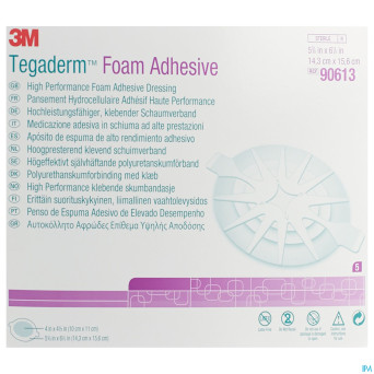 Tegaderm foam dressing adh  14,00x15,60cm  5 90613