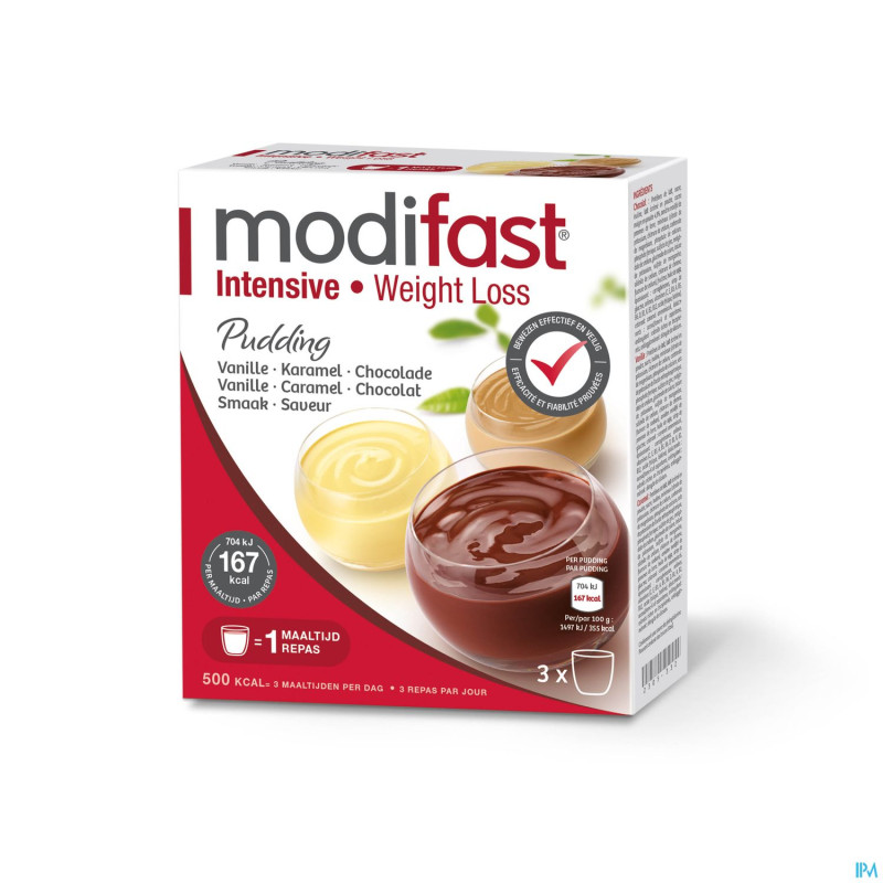 Modifast intensive pudding 3-pack choco-caram-van.