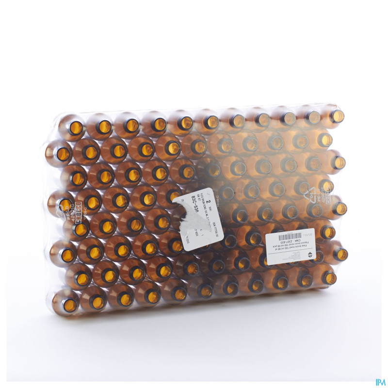 Flacon brun rond  100ml    pontos