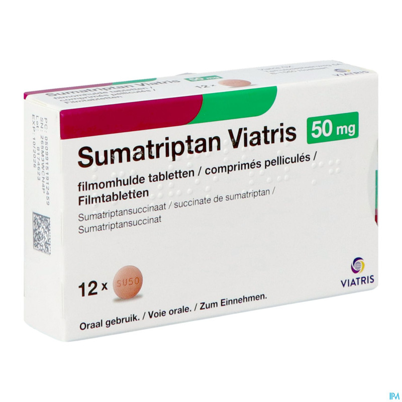 Sumatriptan viatris 50mg comp 12