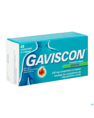 Gaviscon menthe    comp a croquer 48x250 mg