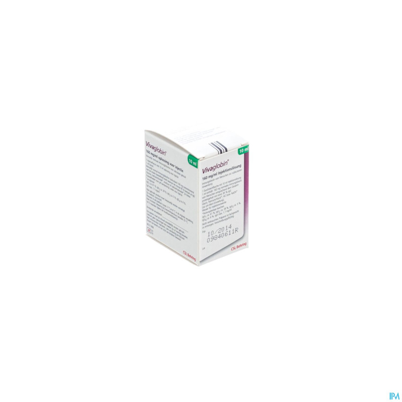 Vivaglobin 160 mg/ml sol inj  1 fl 10 ml