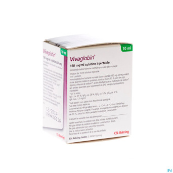 Vivaglobin 160 mg/ml sol inj  1 fl 10 ml