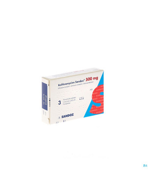 Azithromycine 500 mg sandoz comp pell  3x500 mg