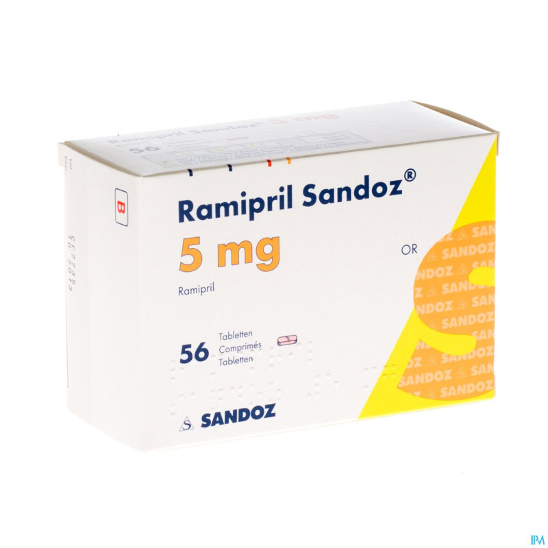 Ramipril sandoz 5,0 mg tabl 56 x 5,0 mg