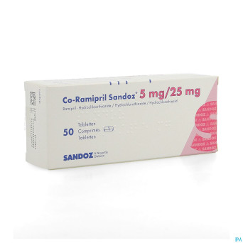 Co ramipril sandoz 5 mg/25 mg comp 50