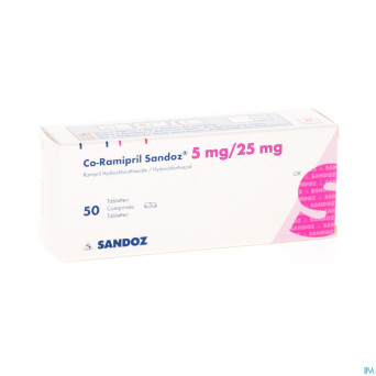Co ramipril sandoz 5 mg/25 mg comp 50