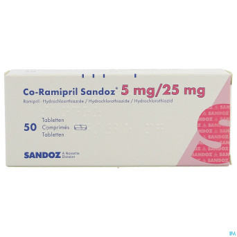 Co ramipril sandoz 5 mg/25 mg comp 50