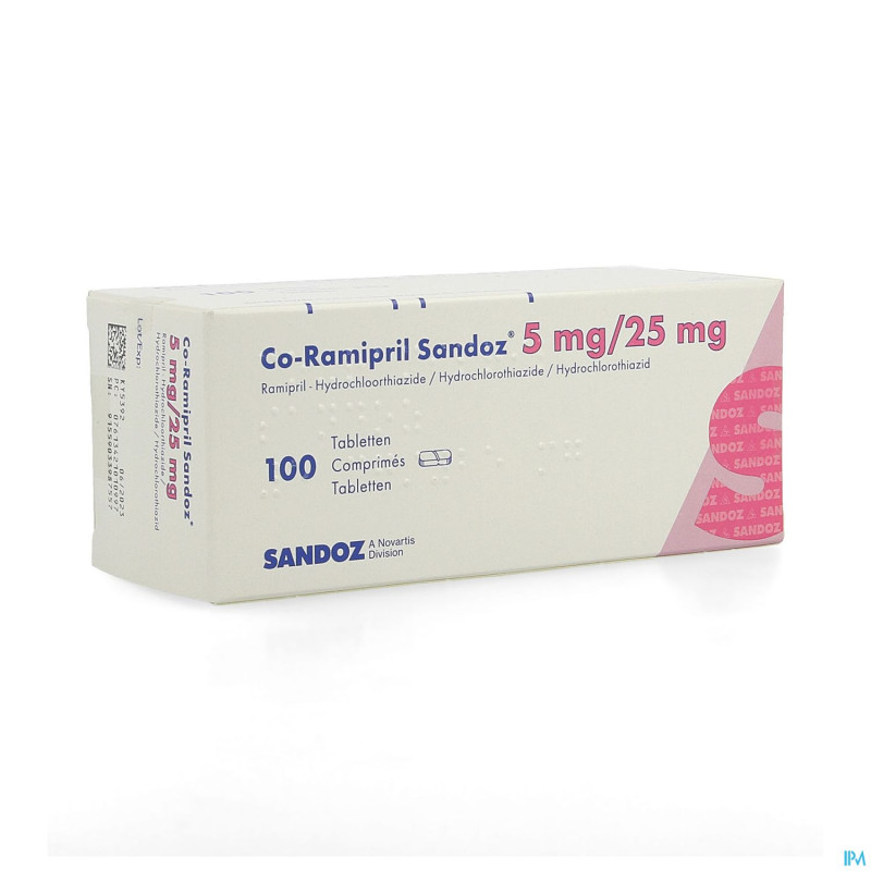 Co ramipril sandoz 5 mg/25 mg comp 100
