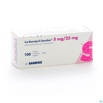 Co ramipril sandoz 5 mg/25 mg comp 100