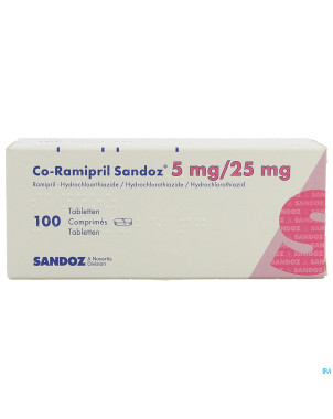 Co ramipril sandoz 5 mg/25 mg comp 100