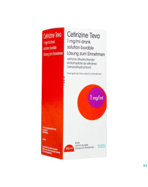 Cetirizine teva sol buv 1 mg/1ml 200 ml