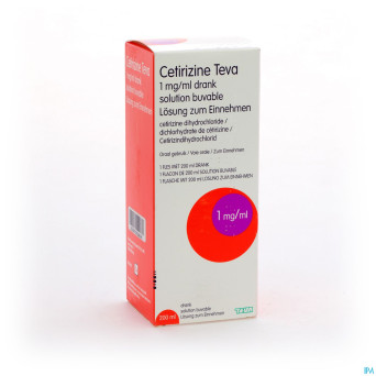 Cetirizine teva sol buv 1 mg/1ml 200 ml