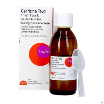 Cetirizine teva sol buv 1 mg/1ml 200 ml