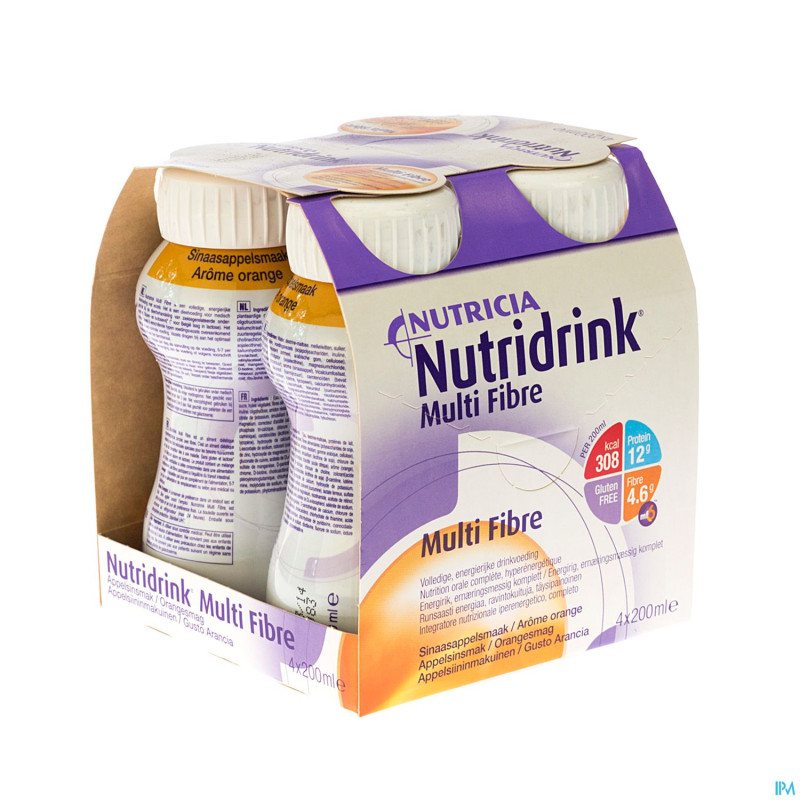 Nutridrink multifibre orange  4x200ml