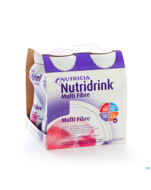 Nutridrink multifibre fraise  4x200ml cfr 3211729
