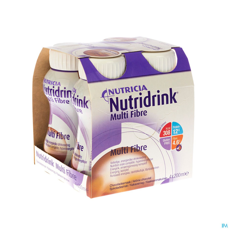 Nutridrink multifibre chocola 4x200ml cfr 3211737