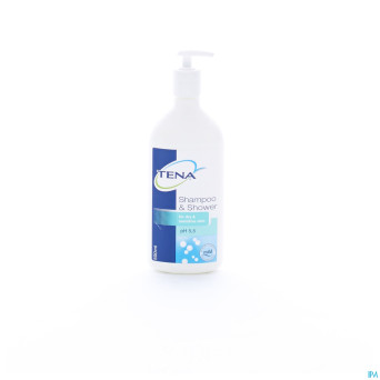 Tena shampoo & shower fl pompe 500ml 1992