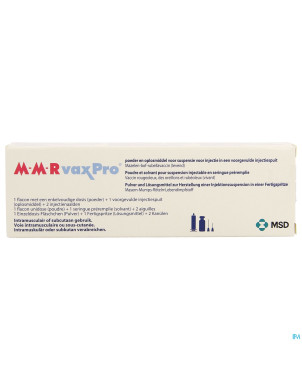 M-m-r vaxpro pdr+solv susp inj fl inj 1+ser+2 aig
