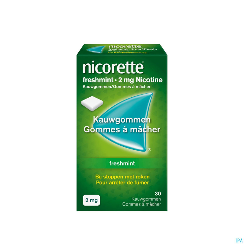 Nicorette freshmint gomme mach s/sucre 30x2mg