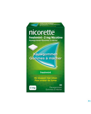 Nicorette freshmint gomme mach s/sucre 30x2mg