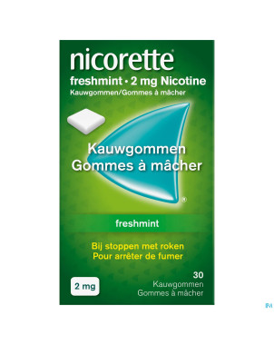 Nicorette freshmint gomme mach s/sucre 30x2mg