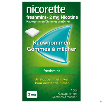 Nicorette freshmint gomme mach s/sucre 105x2mg