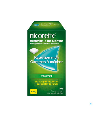 Nicorette freshmint gomme mach s/sucre 105x4mg