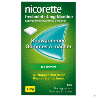 Nicorette freshmint gomme mach s/sucre 105x4mg