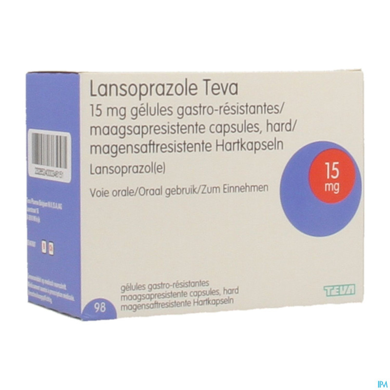 Lansoprazole teva 15 mg caps 98 x 15 mg