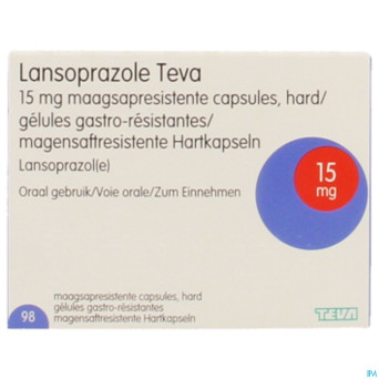 Lansoprazole teva 15 mg caps 98 x 15 mg