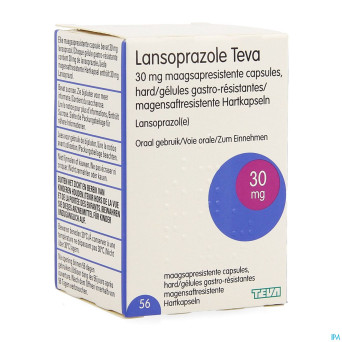 Lansoprazole teva 30 mg gastro resist caps 56