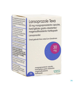 Lansoprazole teva 30 mg gastro resist caps 56