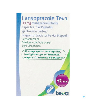 Lansoprazole teva 30 mg gastro resist caps 56
