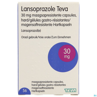 Lansoprazole teva 30 mg gastro resist caps 56