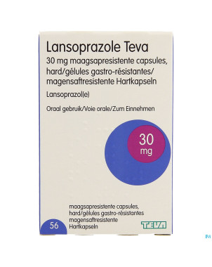 Lansoprazole teva 30 mg gastro resist caps 56
