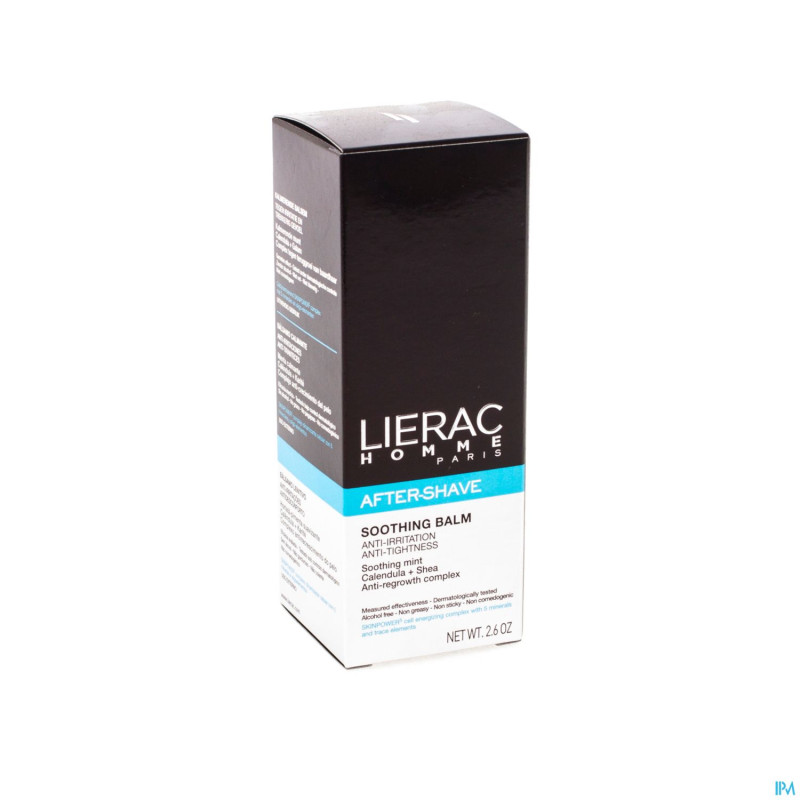 Lierac homme baume apaisant apres rasage tube 75ml