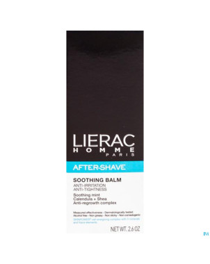 Lierac homme baume apaisant apres rasage tube 75ml