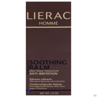 Lierac homme baume apaisant apres rasage tube 75ml