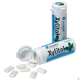 Miradent chewing gum xylitol menthe poivr.s/sucr30