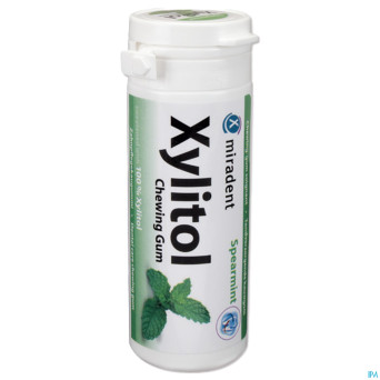 Miradent chewing gum xylitol menthe verte s/sucr30
