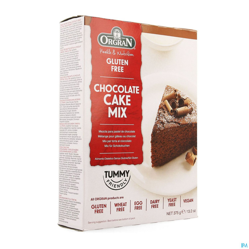 Orgran mix cake chocolat    375g 4501 revogan
