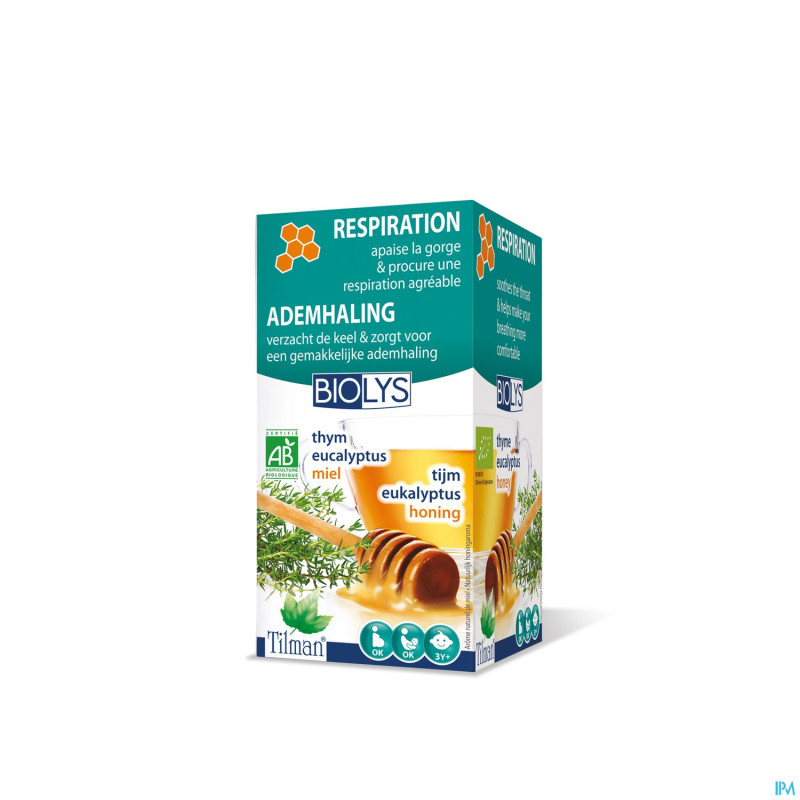 Biolys thym-eucalyptus-miel bio    tea-bags 20