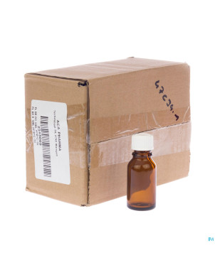 Flacon brun rond pp18 + caps    15ml 20 aca