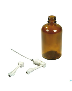 Flacon brun rond + spray gorge    100ml 25 aca