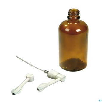 Flacon brun rond + spray gorge    50ml 25 aca