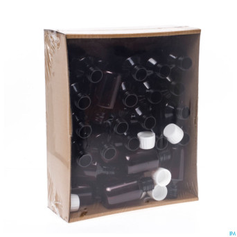 Flacon pet brun + caps inviol.    100ml 25 aca